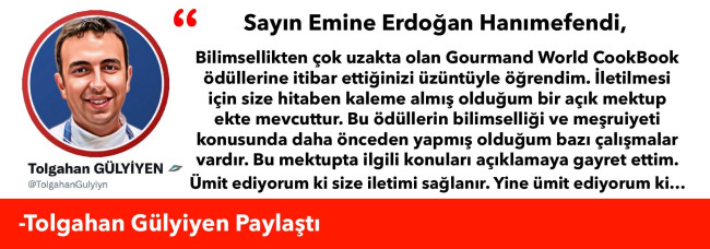 SAYIN EMİNE ERDOĞAN’A İLETİLMESİ İÇİN KALEME ALDIĞI MEKTUBU PAYLAŞTI