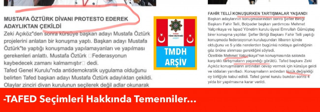 TAFED SEÇİMLERİ TEMENNİLERİ: KAVGASIZ, SAKİN VE SAĞDUYULU BİR HAVA...