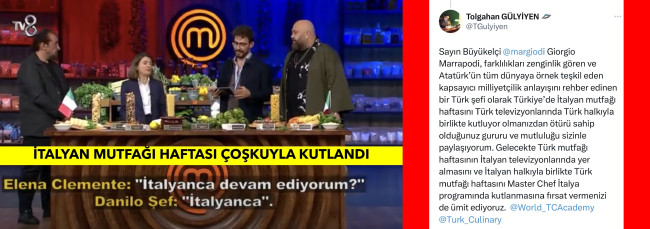 İTALYAN MUTFAĞI HAFTASI KUTLANDI